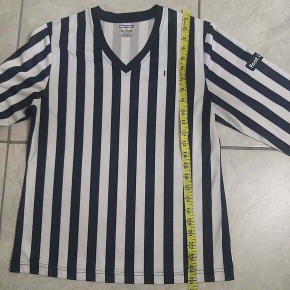 Foot Locker Striped Long Sleeves V-Neck Top Size M - Picture 4 of 8